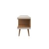 Manhattan Comfort Utopia 70.47" TV Stand with Splayed Wooden Legs and 4 Shelves in Off White and Maple Cream