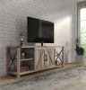 68" TV Stand Wood Metal TV Console Industrial Entertainment Center Farmhouse with Storage Cabinets and Shelves; Grey Walnut