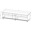 Manhattan Comfort Utopia 70.47" TV Stand with Splayed Wooden Legs and 4 Shelves in Off White and Maple Cream
