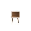 Manhattan Comfort Utopia 70.47" TV Stand with Splayed Wooden Legs and 4 Shelves in White Gloss and Maple Cream