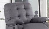Contemporary Ebony Color Plush Microfiber Motion Recliner Chair 1pc Couch Manual Motion Plush Armrest Tufted Back Living Room Furniture