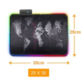 RGB Mouse Pad Gaming Mousepad Gamer Large Desk Backlit Mats Computer Led Carpet Surface For The Mause Ped Xl Deskpad Protector (Color: RGB 250 x 300 mm)