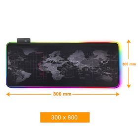 RGB Mouse Pad Gaming Mousepad Gamer Large Desk Backlit Mats Computer Led Carpet Surface For The Mause Ped Xl Deskpad Protector (Color: RGB 300 x 800 mm)