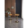 Bar Stools Set of 2 Counter Height Adjustable velvet Padded 360° Swivel Bar Chairs Modern Industrial Style Barstool for Home Kitchen Island(2PCS/CTN)