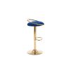 Bar Stools Set of 2 Counter Height Adjustable velvet Padded 360° Swivel Bar Chairs Modern Industrial Style Barstool for Home Kitchen Island(2PCS/CTN)