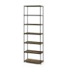 6-Shelf Metal Frame Bookcase