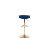 Bar Stools Set of 2 Counter Height Adjustable velvet Padded 360° Swivel Bar Chairs Modern Industrial Style Barstool for Home Kitchen Island(2PCS/CTN)